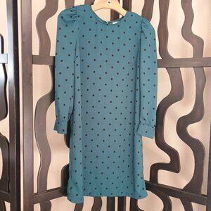 Teal & Black Polka Dot Dress